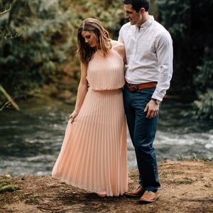 Maxi Woven Pleated Dress